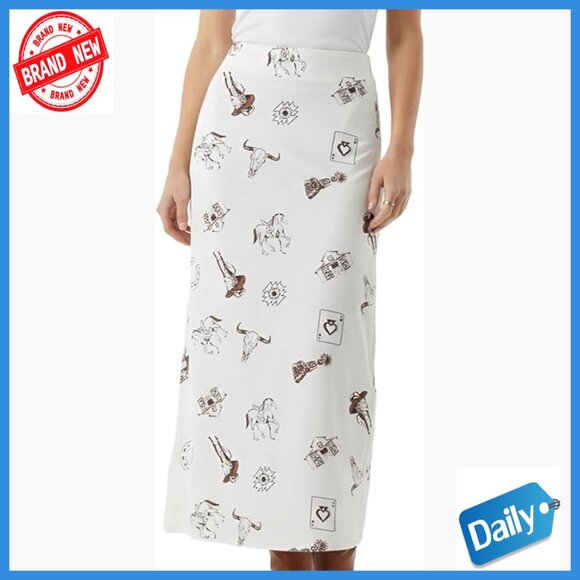 Dresses & Skirts - High Waist Maxi Skirt A-Line Western Print Silk Touch Polyester